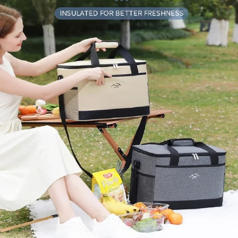 Veľkokapacitná termotaška na obed a piknik, crossbody chladiaca taška