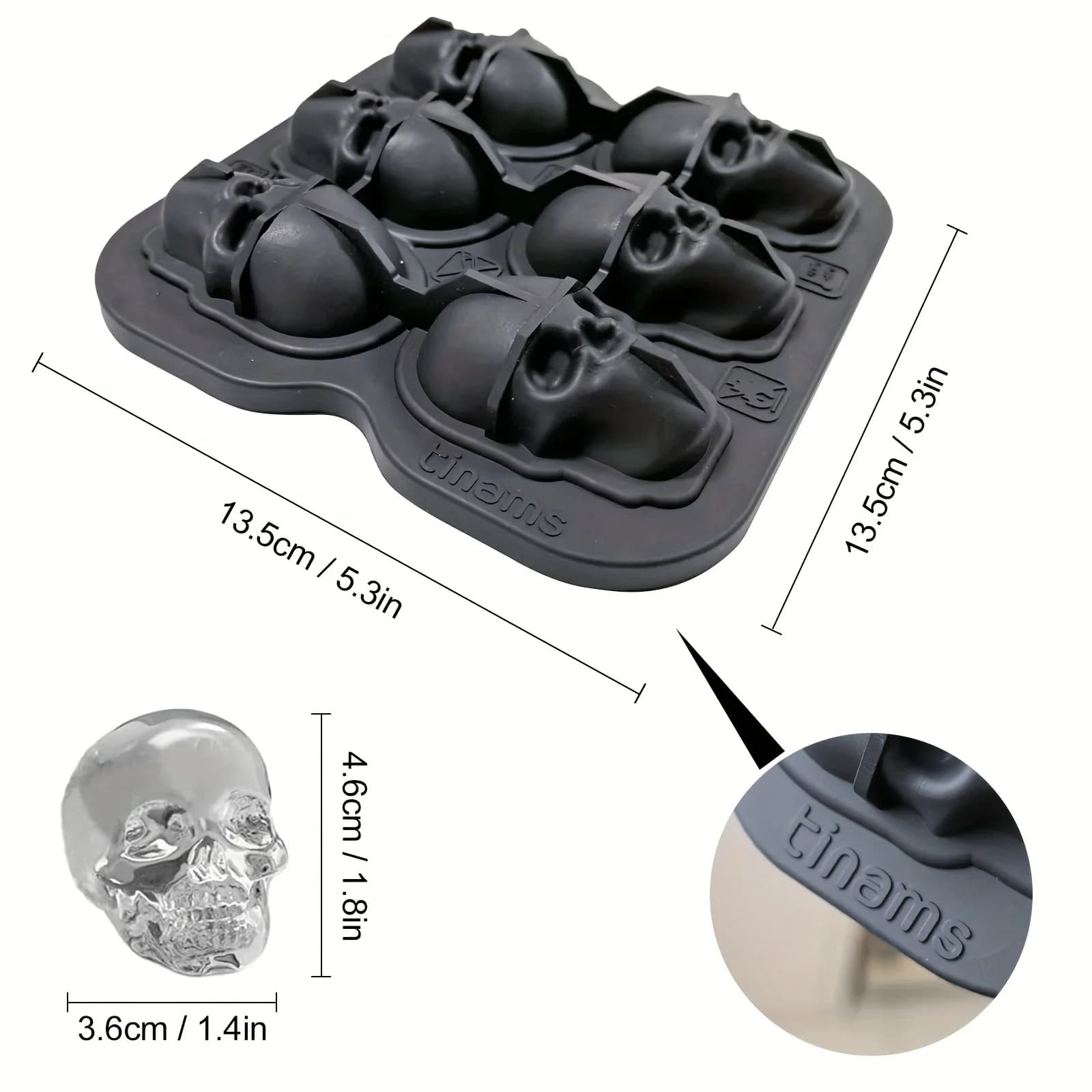 Silikónová 3D forma na ľad v tvare lebky