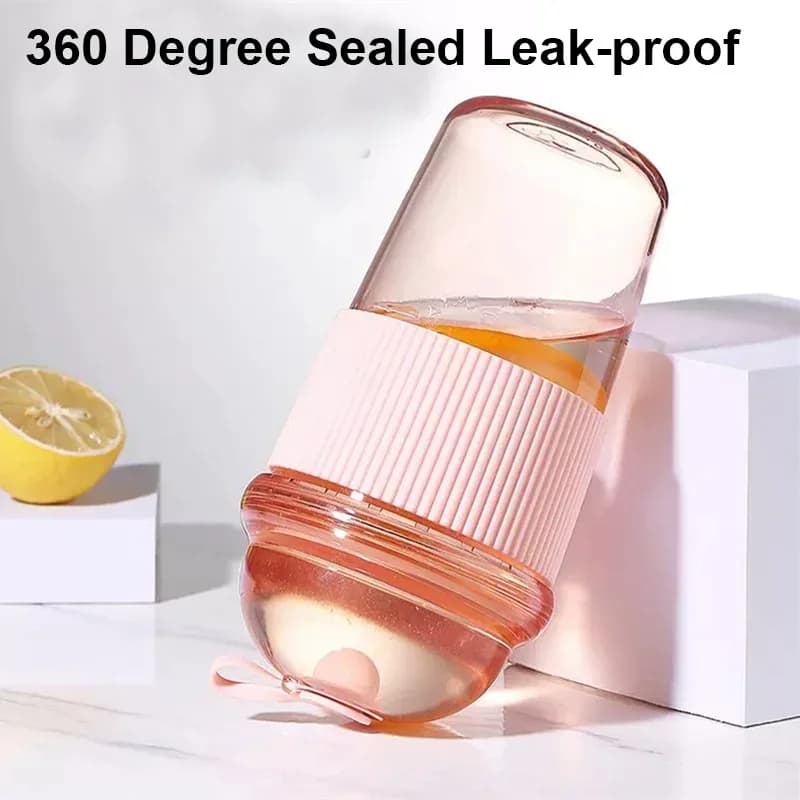 Plastový prenosný pohár so slamkou, 430 ml
