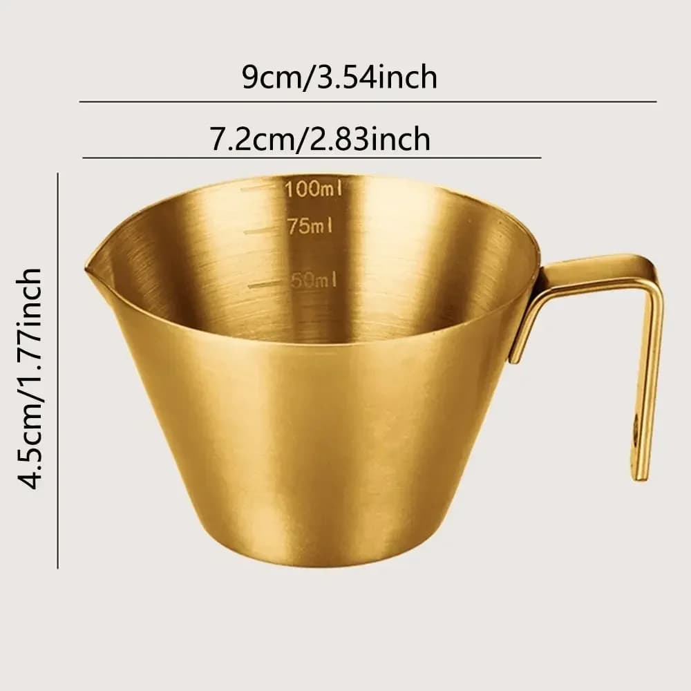 Nerezová odmerka na espresso a mlieko so stupnicou 304