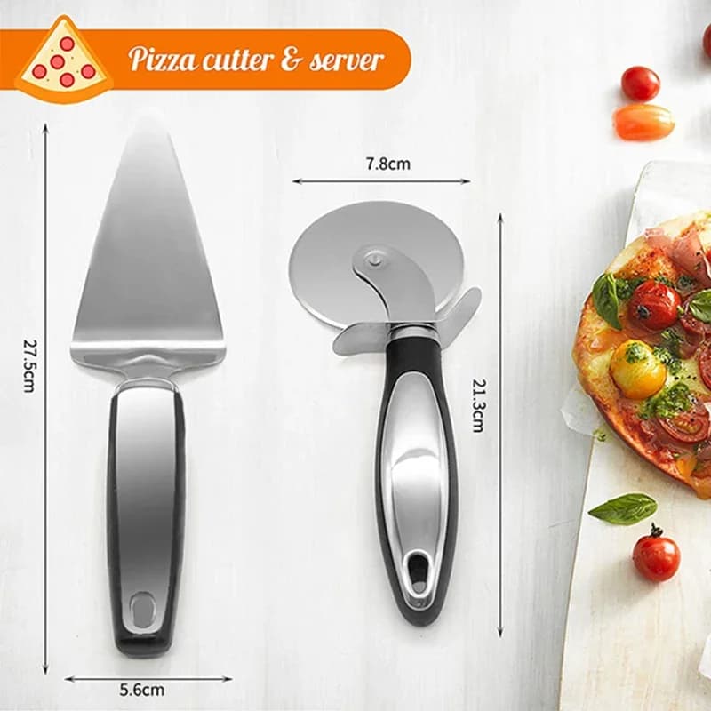 Nerezové krájacie koliesko na pizzu a cesto