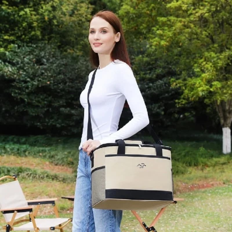 Veľkokapacitná termotaška na obed a piknik, crossbody chladiaca taška