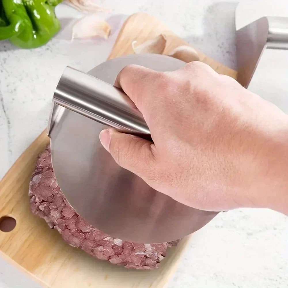Nerezový lis na smash burgery | Nepriľnavá forma na hamburgery a grilovanie