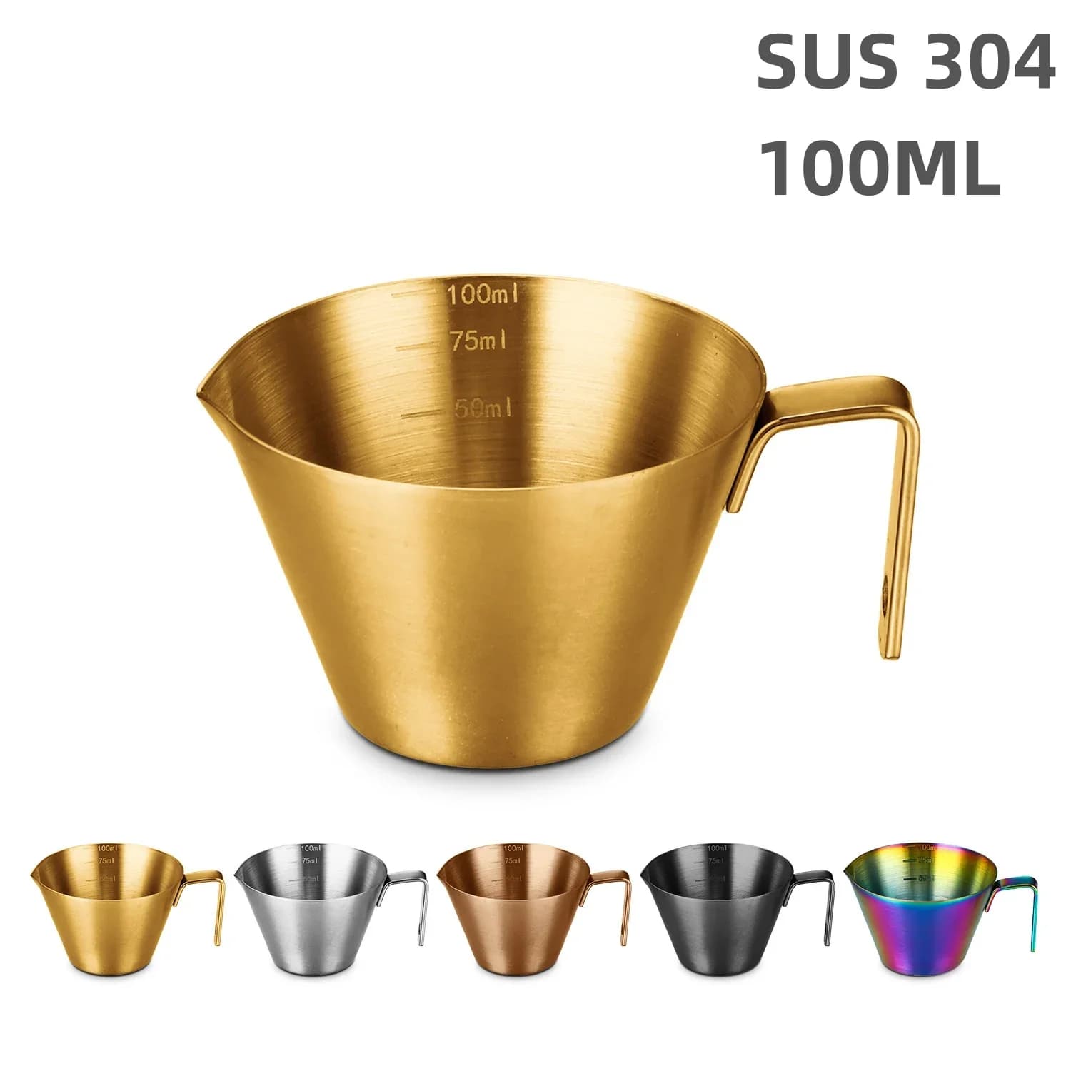 Nerezová odmerka na espresso a mlieko so stupnicou 304