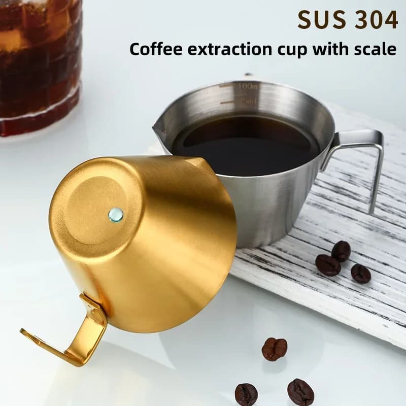 Nerezová odmerka na espresso a mlieko so stupnicou 304