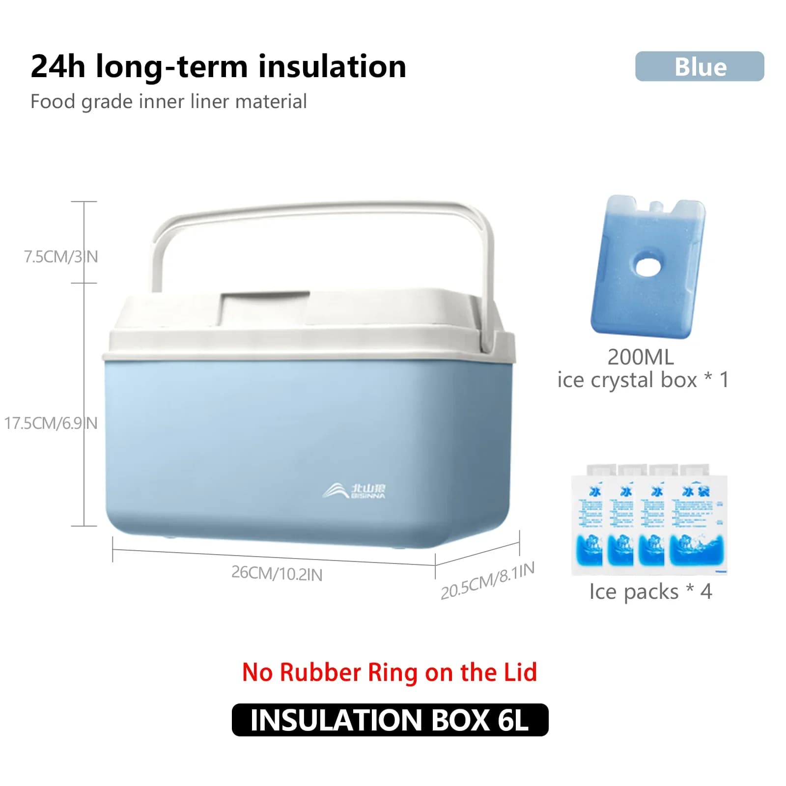 Kempingový chladiaci box BISINNA 6L/9L/15L, prenosný box na rybolov a piknik