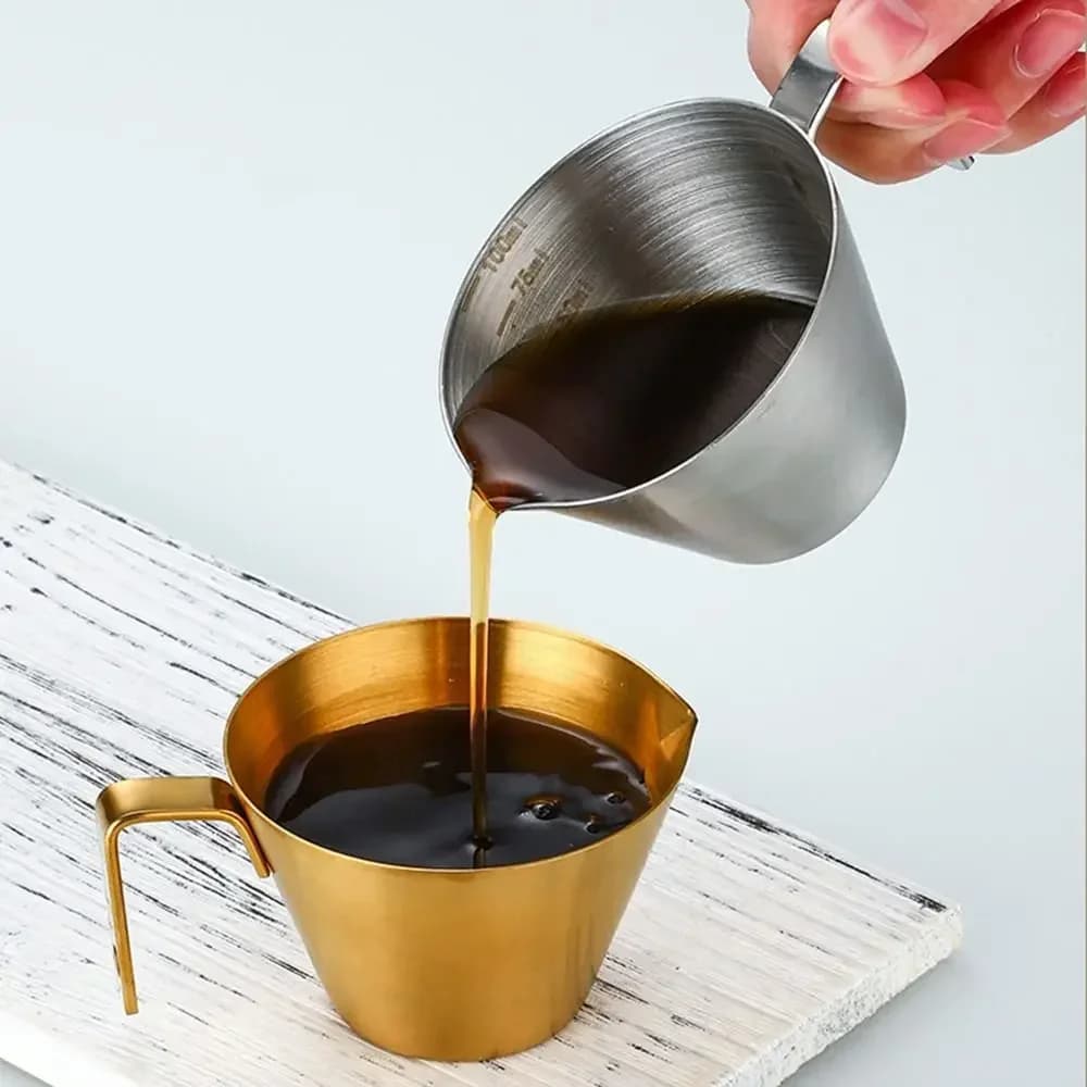 Nerezová odmerka na espresso a mlieko so stupnicou 304