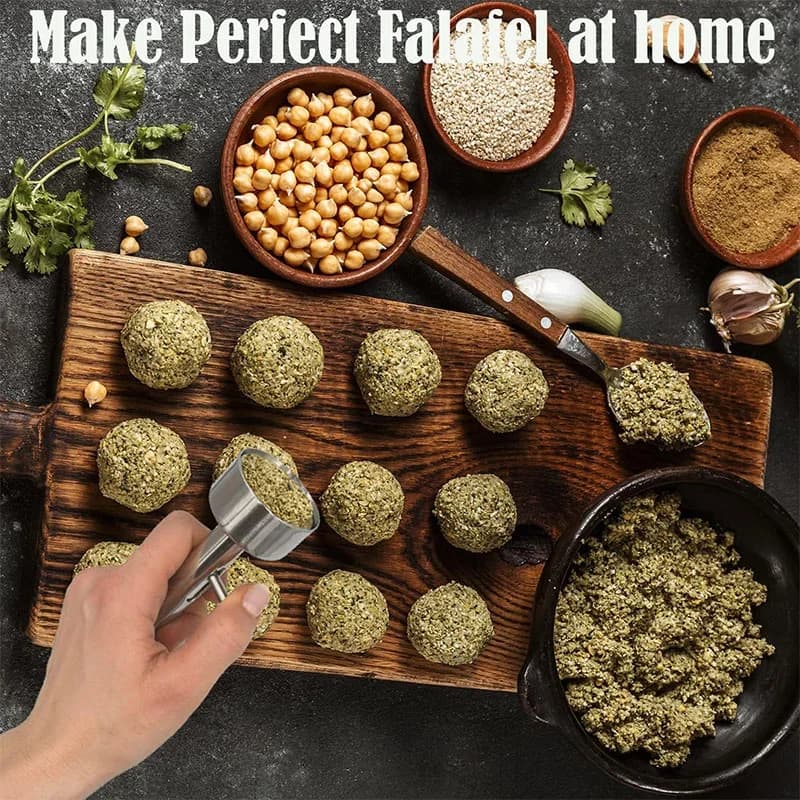 Nerezová naberačka a tvorítko na falafel