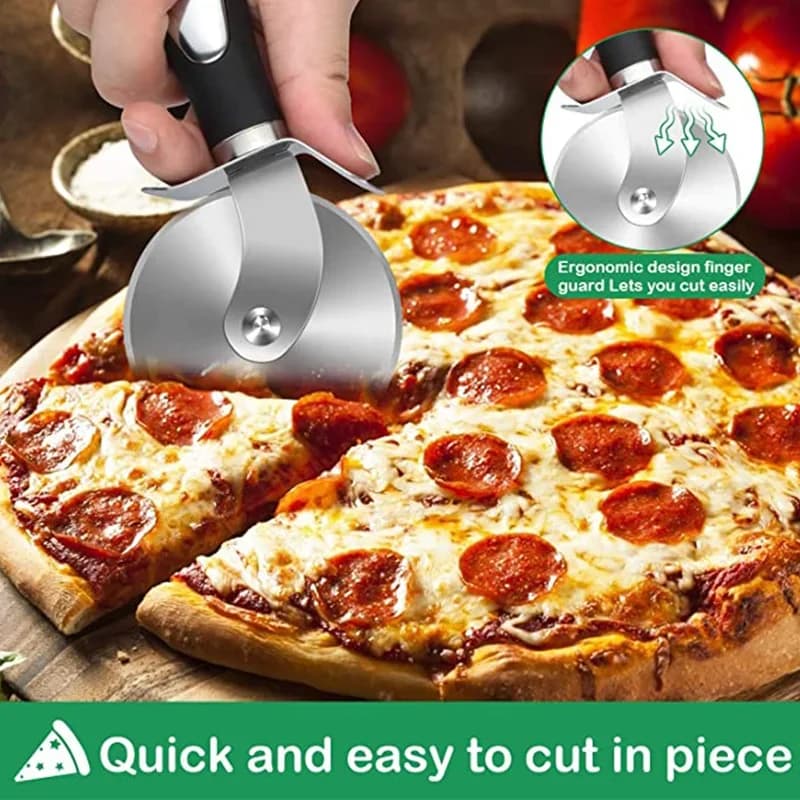 Nerezové krájacie koliesko na pizzu a cesto