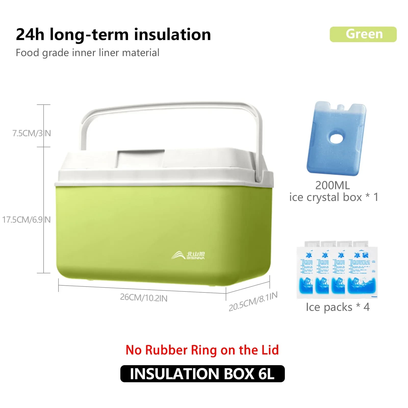 Kempingový chladiaci box BISINNA 6L/9L/15L, prenosný box na rybolov a piknik
